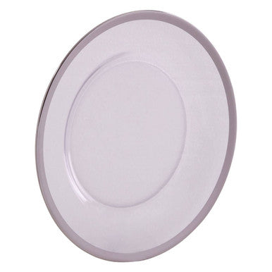 Glass Dinner Plate with Silver Rim
