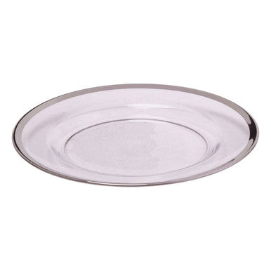 Glass Dinner Plate with Silver Rim