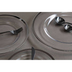 Glass Dinner Plate with Silver Rim