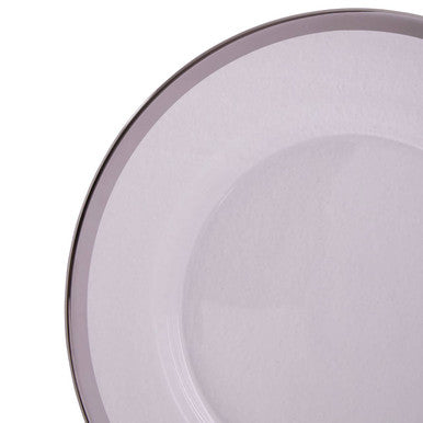 Glass Dinner Plate with Silver Rim