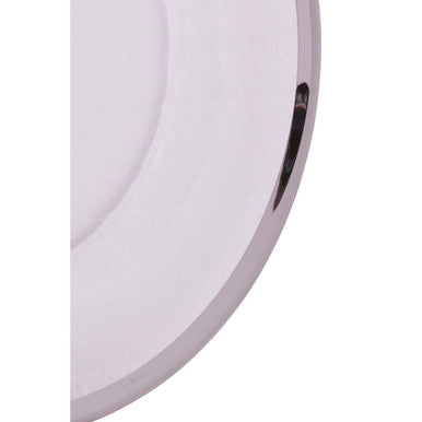 Glass Dinner Plate with Silver Rim
