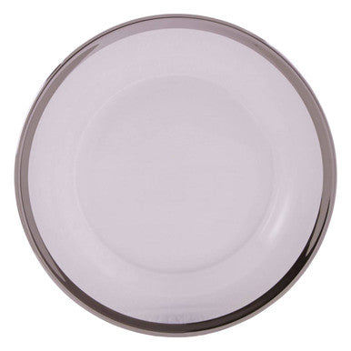 Glass Side Plate with Silver Rim