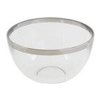 Glass Bowl with Silver Rim