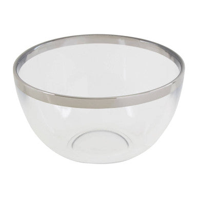 Glass Bowl with Silver Rim