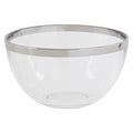 Glass Bowl with Silver Rim