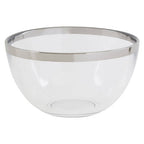 Glass Bowl with Silver Rim