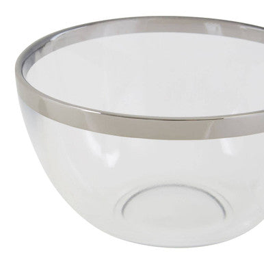 Glass Bowl with Silver Rim