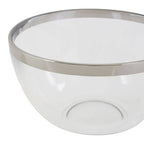 Glass Bowl with Silver Rim