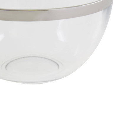 Glass Bowl with Silver Rim