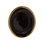 Black Glass Dinner Plate with Gold Rim