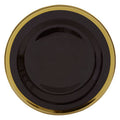 Black Glass Dinner Plate with Gold Rim