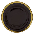 Black Glass Dinner Plate with Gold Rim