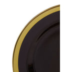Black Glass Dinner Plate with Gold Rim