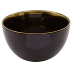 Black Glass Bowl with Gold Rim