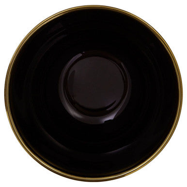 Black Glass Bowl with Gold Rim