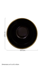 Black Glass Bowl with Gold Rim