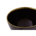 Black Glass Bowl with Gold Rim