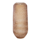Large Embossed Amber Glass Vase