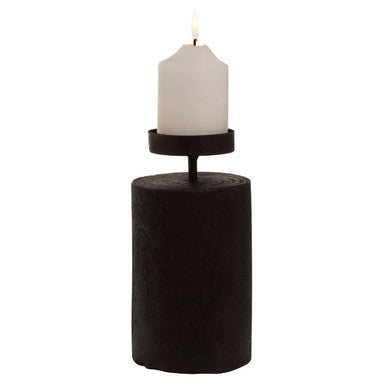 Black Camphor Wood Large Candle Holder
