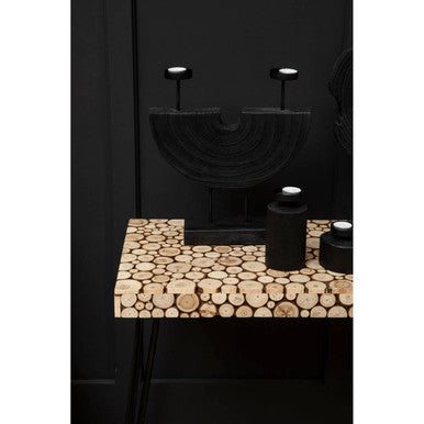 Black Camphor Wood Large Candle Holder