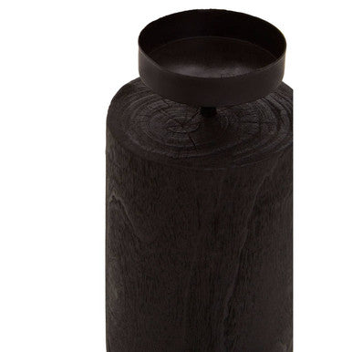 Black Camphor Wood Large Candle Holder