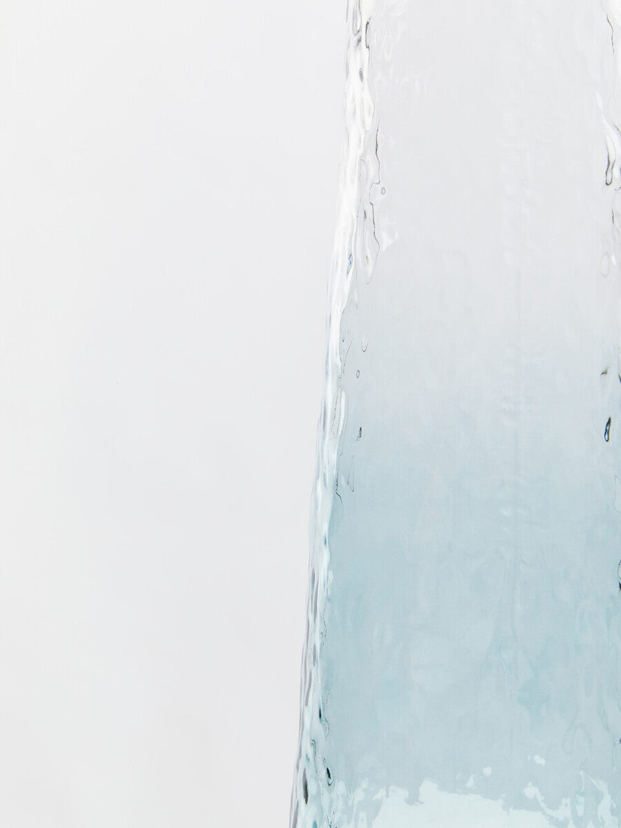 Large Blue Ombre Glass Vase