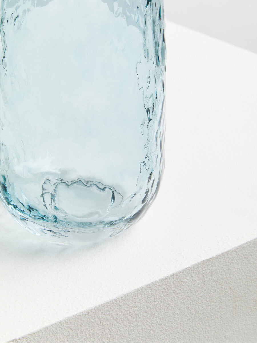 Large Blue Ombre Glass Vase