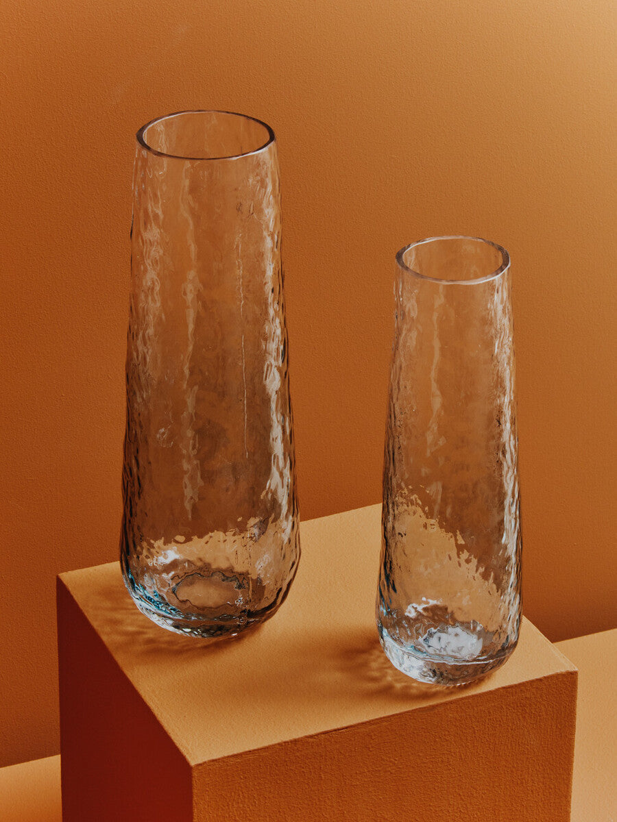 Large Blue Ombre Glass Vase