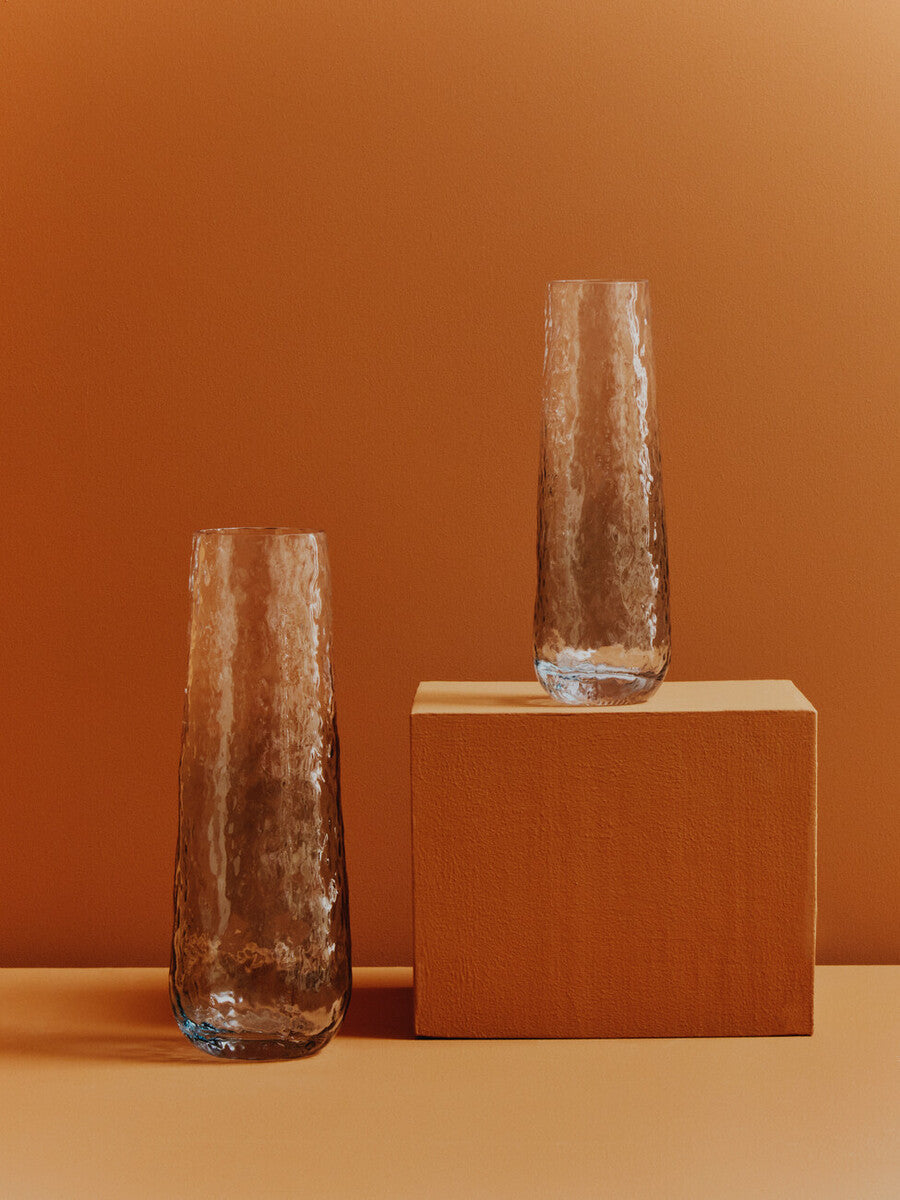 Large Blue Ombre Glass Vase
