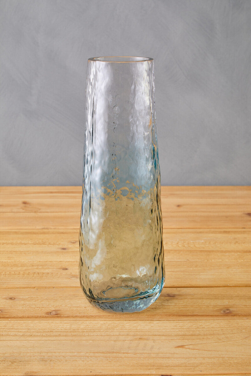 Large Blue Ombre Glass Vase