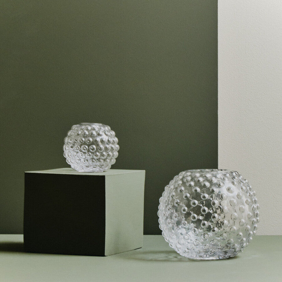 Large Round Clear Glass Vase