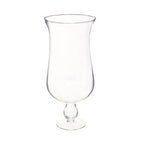 Clear Glass Fluted Vase with Footed Base