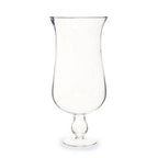Clear Glass Fluted Vase with Footed Base