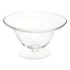 Clear Glass Fluted Bowl with Footed Base