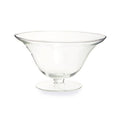 Clear Glass Fluted Bowl with Footed Base