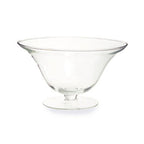 Clear Glass Fluted Bowl with Footed Base