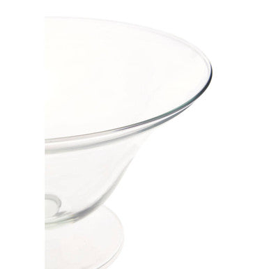 Clear Glass Fluted Bowl with Footed Base
