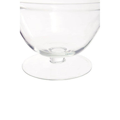 Clear Glass Fluted Bowl with Footed Base