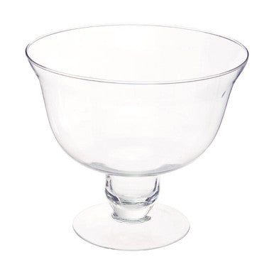 Clear Glass Footed Bowl with Tulip Shape