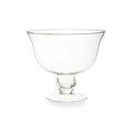 Clear Glass Footed Bowl with Tulip Shape