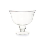 Clear Glass Footed Bowl with Tulip Shape