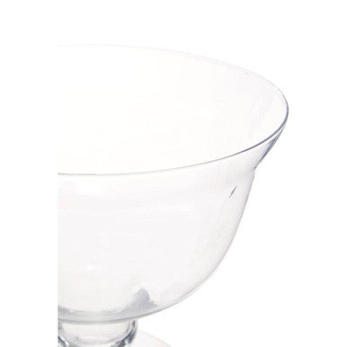 Clear Glass Footed Bowl with Tulip Shape