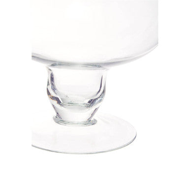 Clear Glass Footed Bowl with Tulip Shape