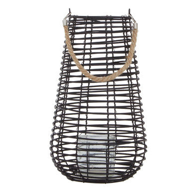 Large Black Rattan Lantern