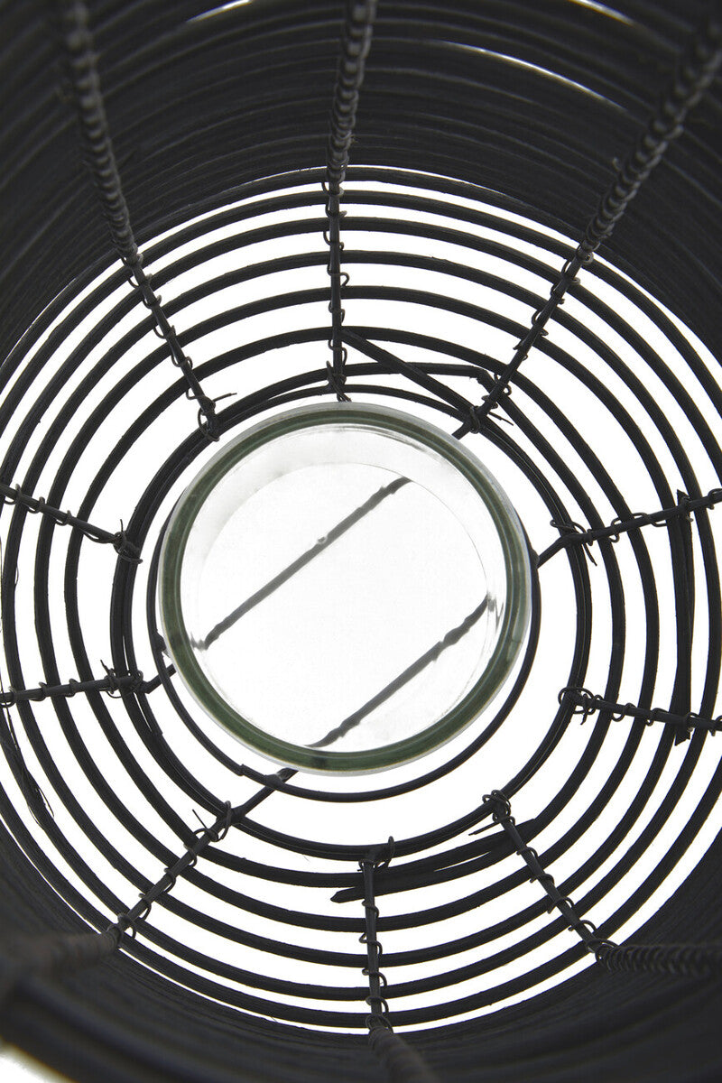 Large Black Rattan Lantern