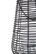 Large Black Rattan Lantern