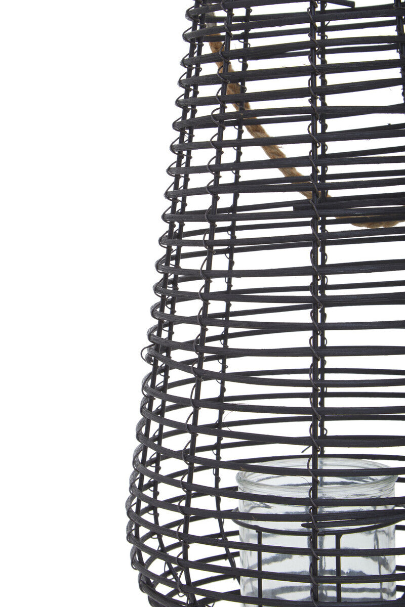 Large Black Rattan Lantern