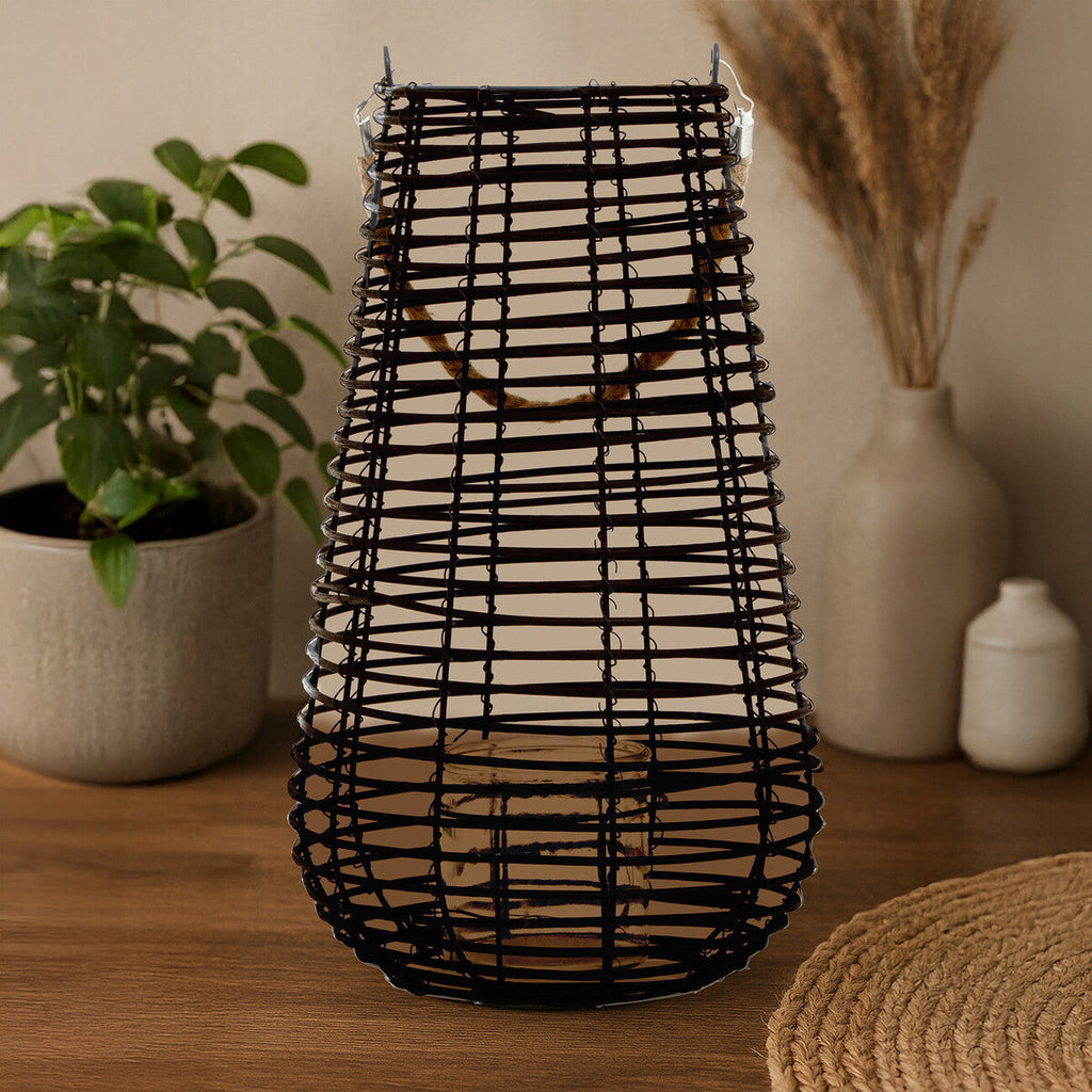 Large Black Rattan Lantern