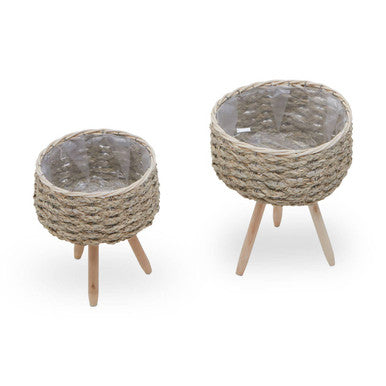 Set of Two Natural Planters