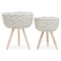Set of Two White Planters